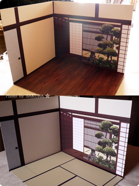 Can☆Do（キャンドゥ）のウッドクラフト用背景ボード「和室 坪庭」　パターン１