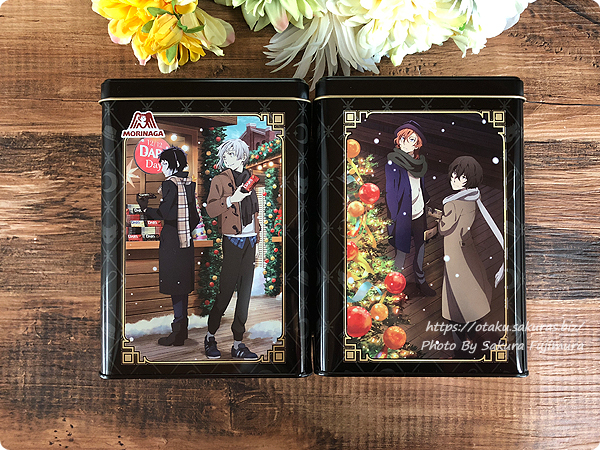 2018年ダースの日記念　森永製菓コラボ「文豪ストレイドッグス缶」全体　表裏