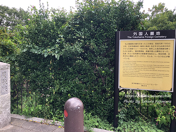 横浜外国人墓地　看板